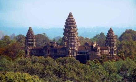 Which Hindu temple is located inside a forest?