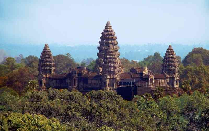 Which Hindu temple is located inside a forest?